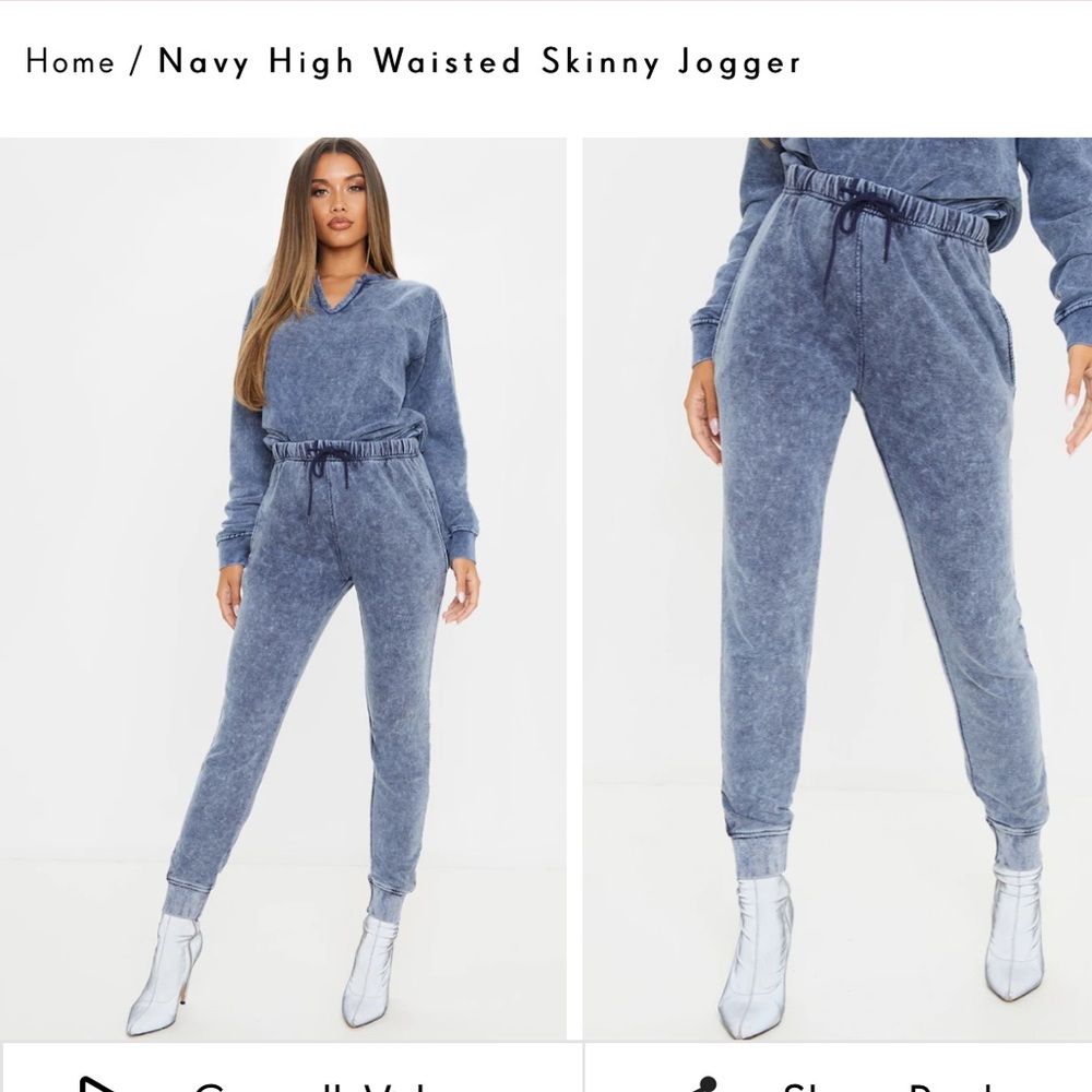 PLT NAVY HIGHWAISTED WASHED JOGGERS 💙